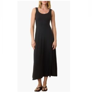 Marine Layer Sleeveless Black Fit & Flare rib Maxi Dress Women Sz Medium